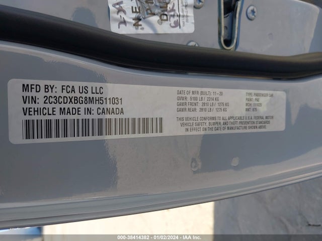 Dodge Charger Sxt Rwd 2021 2C3CDXBG8MH511031 Image 9