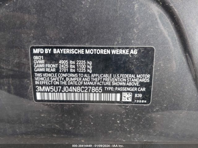 3MW5U7J04N8C27865 BMW 3 Series M340i