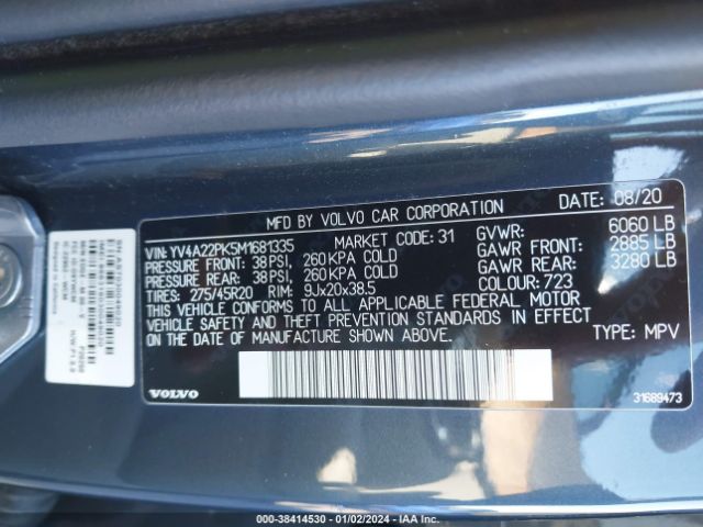 2021 VOLVO XC90 YV4A22PK5M1681335 Photo 8