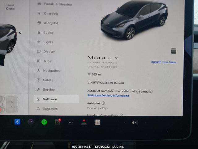 5YJYGDEE8MF153288 Tesla Model Y Long Range Dual Motor All-wheel Drive