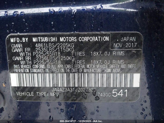 Mitsubishi Outlander Le 2018 JA4AZ3A31JZ027820 Image 9