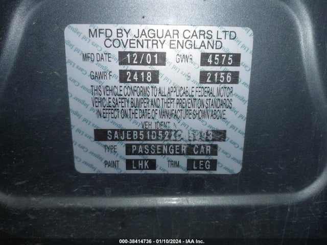 2002 JAGUAR X-TYPE SAJEB51D52XC55093 Photo 8