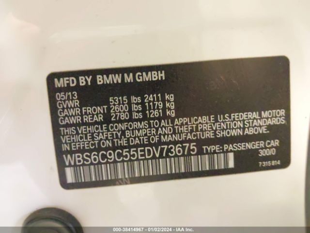 2014 BMW M6 GRAN COUPE WBS6C9C55EDV73675 Photo 8