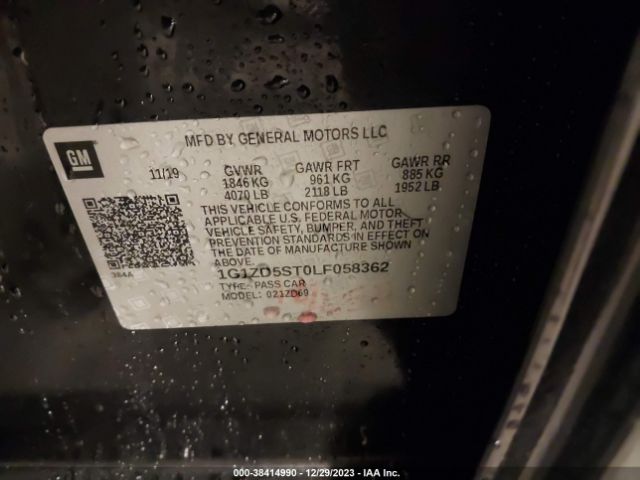 2020 CHEVROLET MALIBU 1G1ZD5ST0LF058362 Photo 8