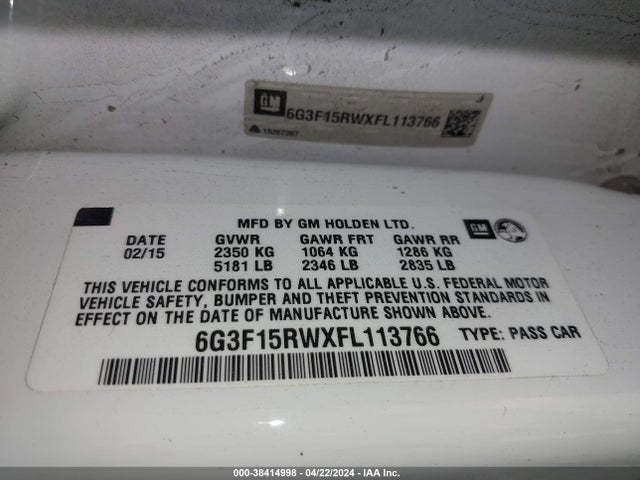 Chevrolet SS 2015 6G3F15RWXFL113766 Image 9