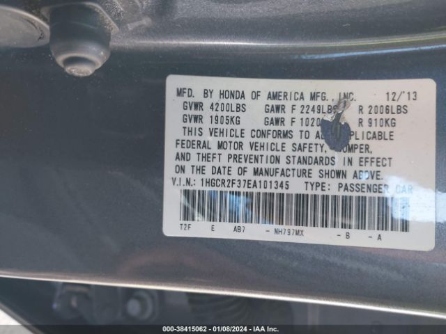 1HGCR2F37EA101345 Honda ACCORD LX