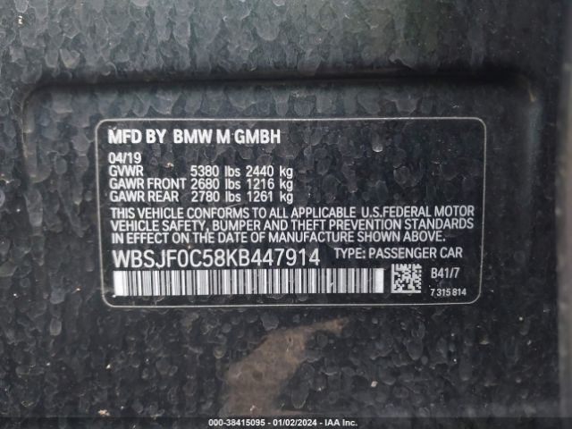 WBSJF0C58KB447914 BMW M5