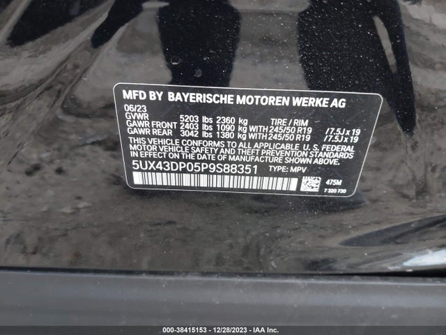 BMW X3 Sdrive30i 2023 5UX43DP05P9S88351 Image 9