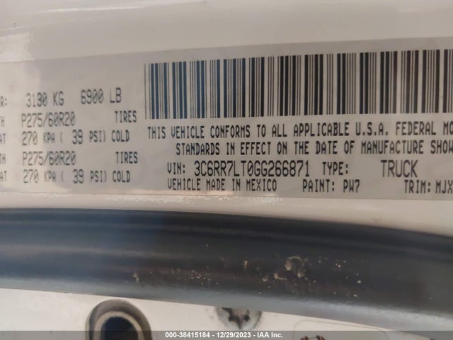 RAM 1500 Big Horn 2016 3C6RR7LT0GG266871 Image 9