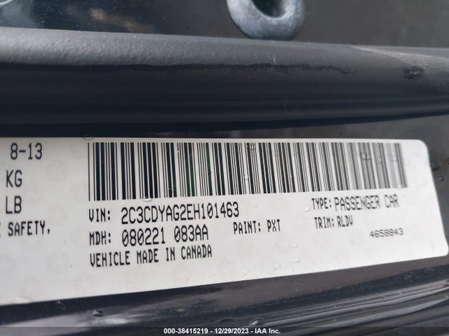 Dodge Challenger Sxt 2014 2C3CDYAG2EH101463 Image 9