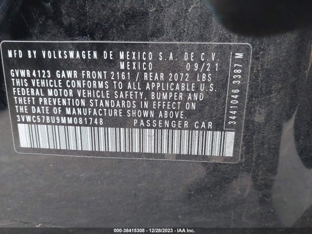 3VWC57BU9MM081748 Volkswagen Jetta 1.4t R-line/1.4t S/1.4t Se