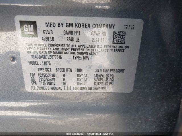 2020 BUICK ENCORE KL4CJASB7LB077546 Photo 8