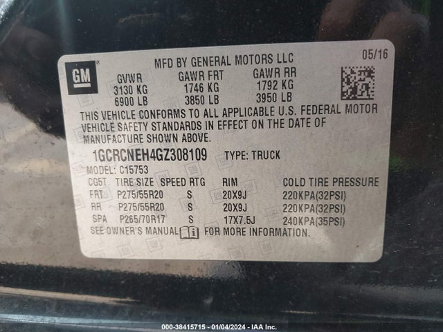 Chevrolet Silverado 1500 Wt 2016 1GCRCNEH4GZ308109 Image 9