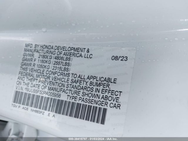 19UUB5F50PA005958 Acura Tlx A-spec Package