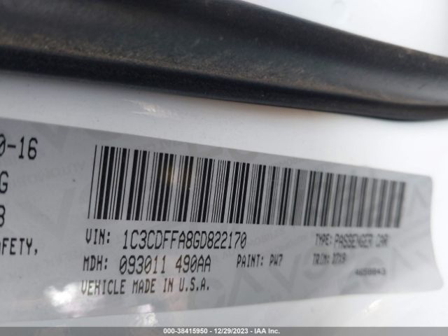 1C3CDFFA8GD822170 Dodge Dart Sxt Sport