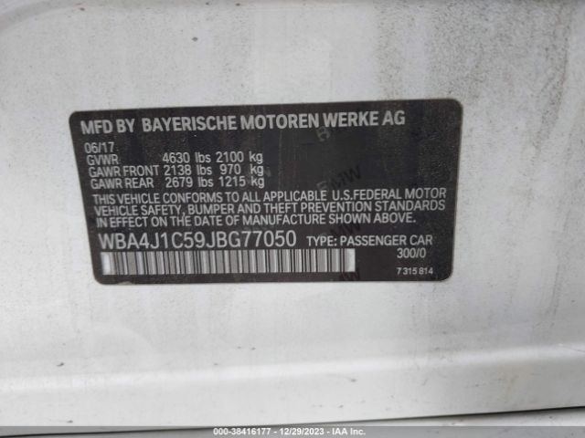 WBA4J1C59JBG77050 BMW 430i Gran Coupe