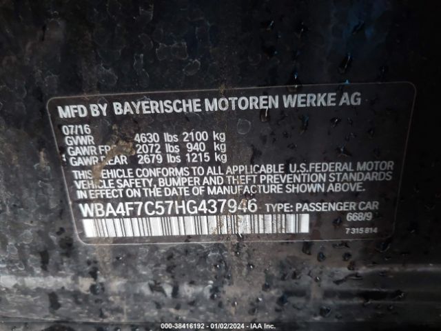 WBA4F7C57HG437946 BMW 430i Gran Coupe