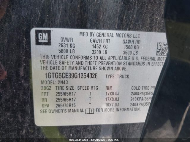 1GTG5CE39G1354026 GMC CANYON SLE