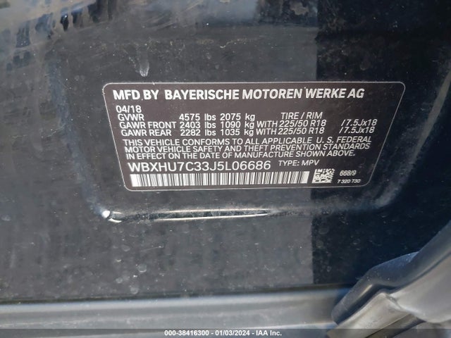 BMW X1 Sdrive28i 2018 WBXHU7C33J5L06686 Image 9
