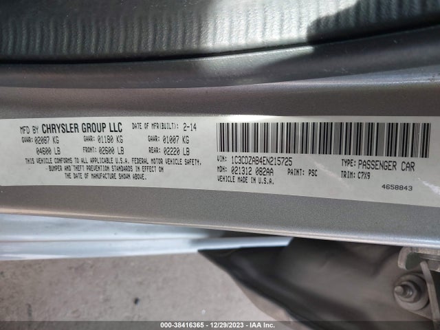 Dodge AVENGER SE 2014 1C3CDZAB4EN215725 Image 9