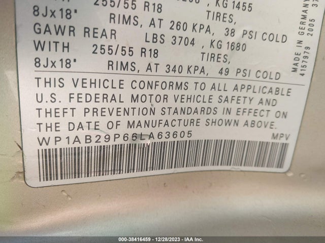 2006 PORSCHE CAYENNE WP1AB29P66LA63605 Photo 8