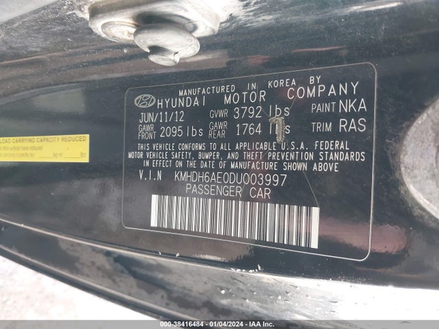 2013 HYUNDAI ELANTRA SE VIN: KMHDH6AE0DU003997