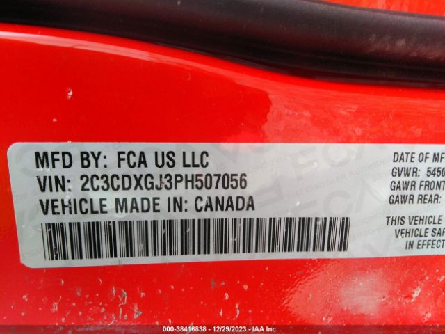 2C3CDXGJ3PH507056 Dodge Charger Scat Pack Widebody