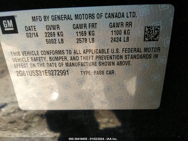 2G61U5S31E9272991 Cadillac Xts W20 Livery Package