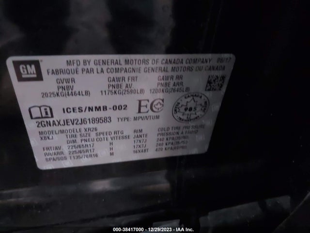 Chevrolet EQUINOX LT 2018 2GNAXJEV2J6189583 Image 9