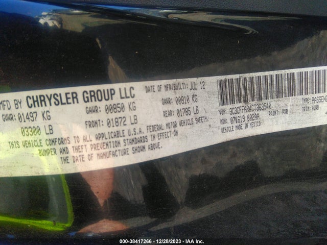 2012 FIAT 500 3C3CFFAR4CT363540 Photo 8