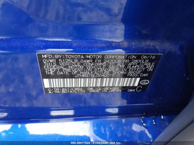 JTHBS1BL0GA001510 Lexus GS 450H