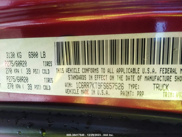 RAM 1500 Express 2015 1C6RR7KT9FS657526 Image 9
