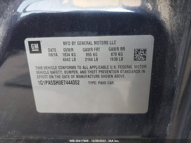 Chevrolet Cruze Ls Auto 2014 1G1PA5SH9E7444352 Image 9