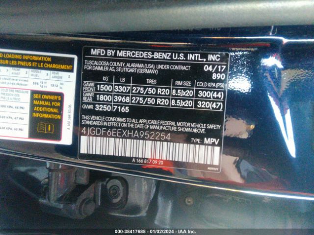 4JGDF6EEXHA952254 Mercedes-Benz Gls 450 4matic