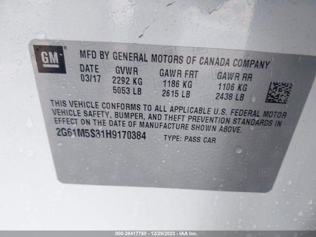2G61M5S31H9170384 Cadillac XTS LUXURY