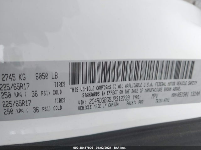 Dodge Grand Caravan Se 2018 2C4RDGBG5JR312739 Image 9