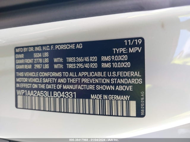 2020 PORSCHE MACAN WP1AA2A53LLB04331 Photo 8