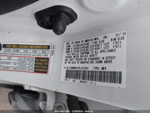 5J6RM4H70FL033263 Honda Cr-v Ex-l