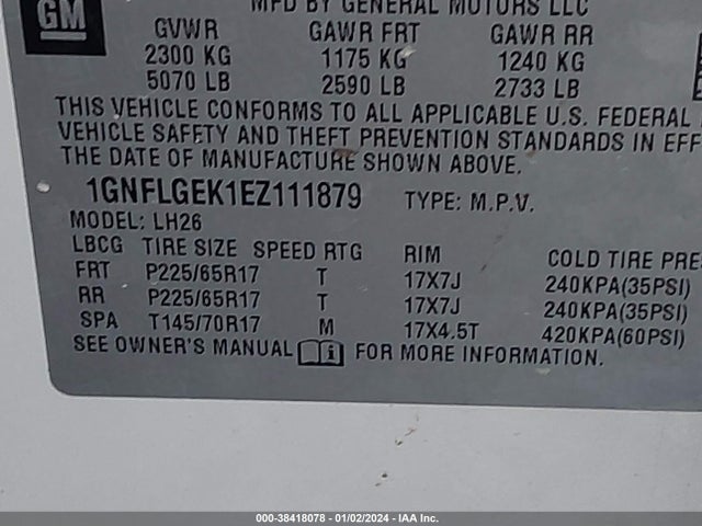 Chevrolet Equinox 2lt 2014 1GNFLGEK1EZ111879 Image 9
