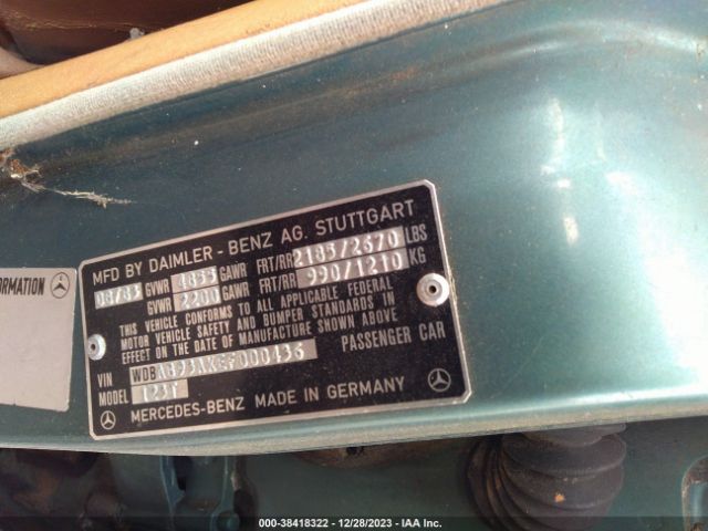 1984 MERCEDES-BENZ 300 WDBAB93AXEF000436 Photo 8