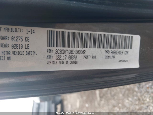 Dodge Challenger Sxt 2014 2C3CDYAG8EH203902 Image 9