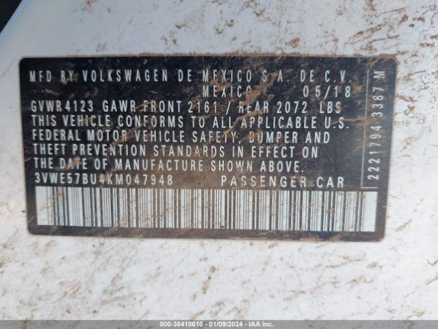 3VWE57BU4KM047948 Volkswagen Jetta 1.4t Sel