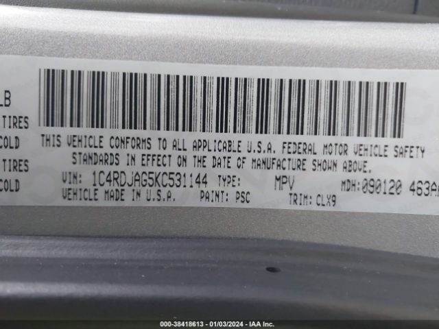 2019 DODGE DURANGO 1C4RDJAG5KC531144 Photo 8