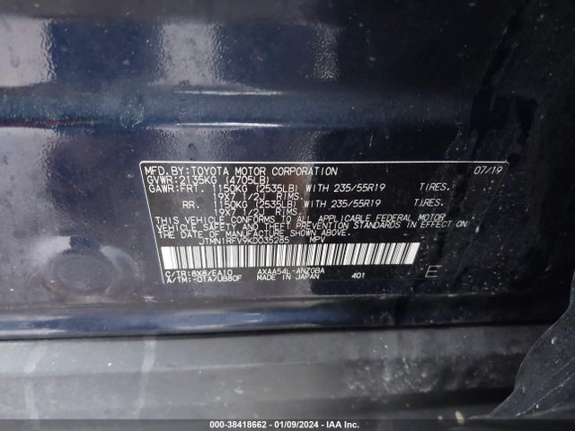 Toyota Rav4 Limited 2019 JTMN1RFV9KD035285 Image 9