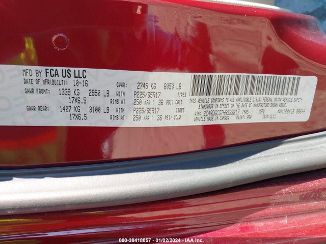 Dodge Grand Caravan Sxt 2017 2C4RDGCG7HR599817 Image 9