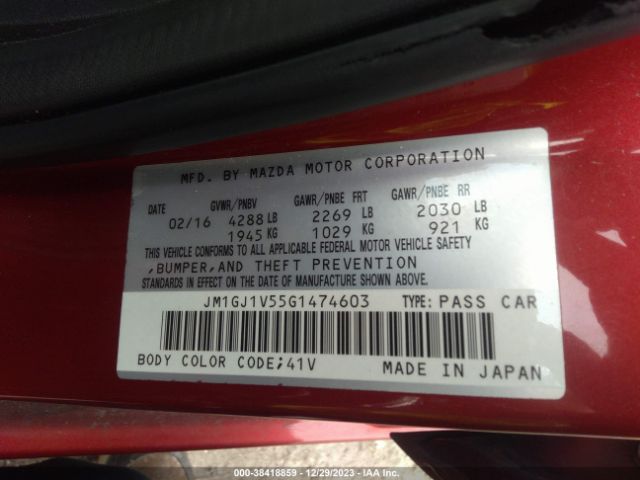 2016 MAZDA MAZDA6 JM1GJ1V55G1474603 Photo 8