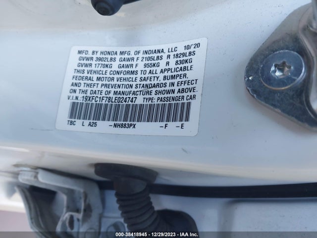 Honda Civic Ex-l 2020 19XFC1F78LE024747 Image 9