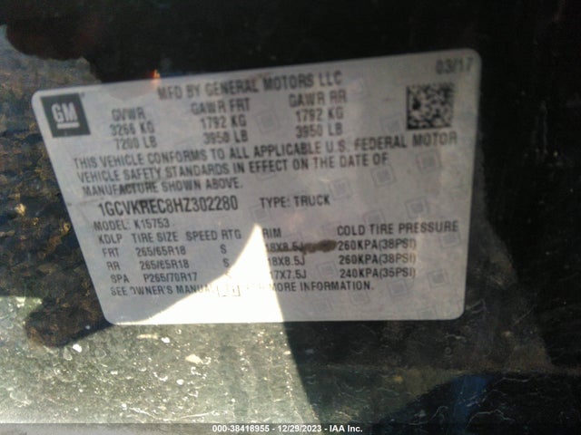 Chevrolet Silverado 1500 2lt 2017 1GCVKREC8HZ302280 Image 9