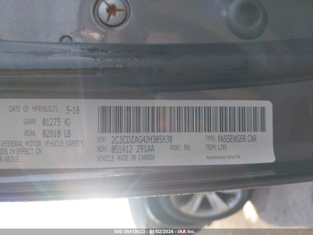 Dodge Challenger Sxt 2018 2C3CDZAG4JH305830 Image 9