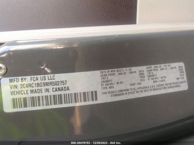 2021 CHRYSLER PACIFICA 2C4RC1BG9MR502757 Photo 8